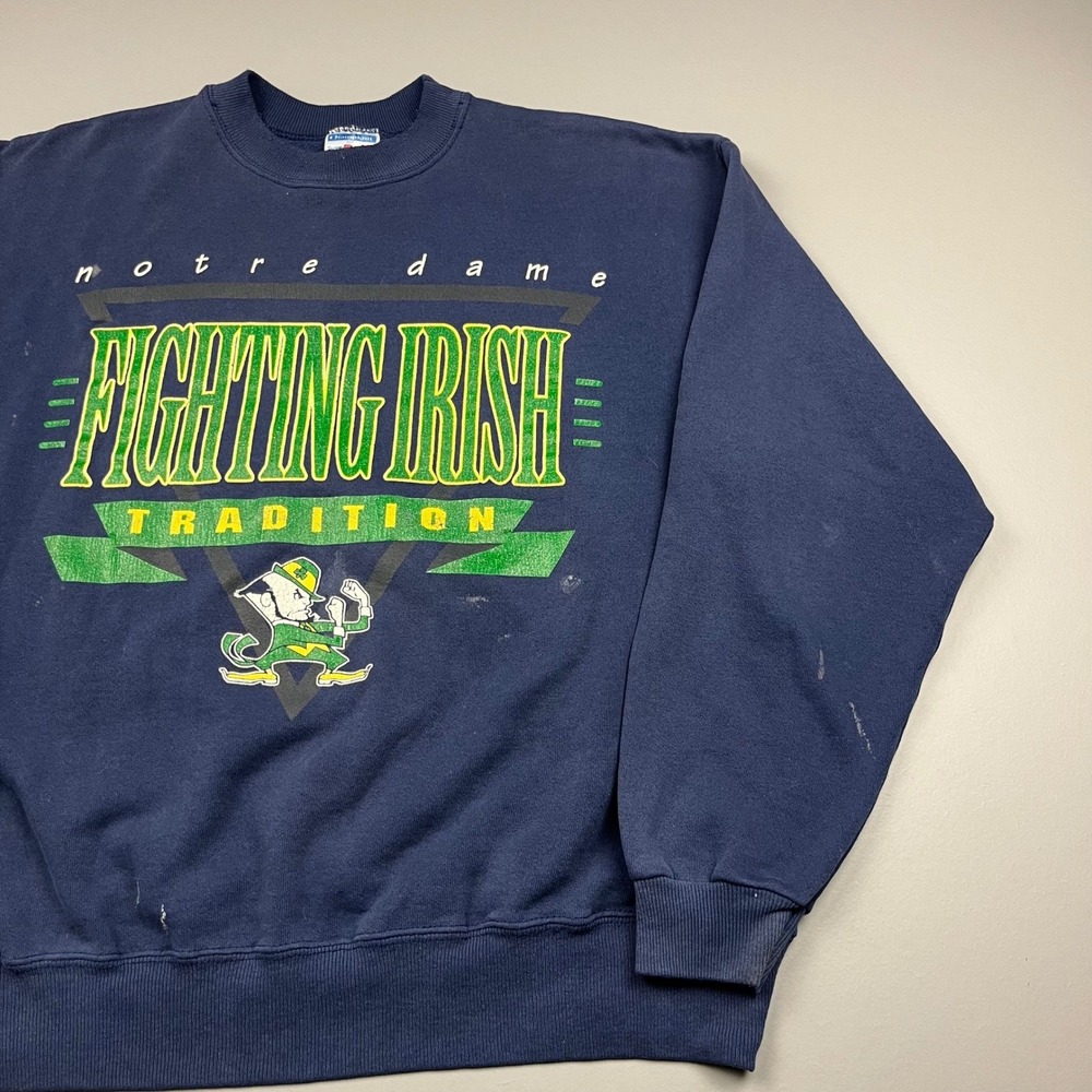 Champion Sweatshirt Mens XL Navy Notre Dame Fighting Irish Tradition Vintage 90s